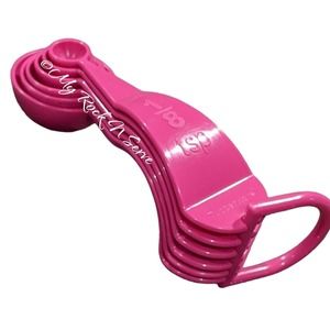 Tupperware Measuring Spoons Set Of 6 Pink New